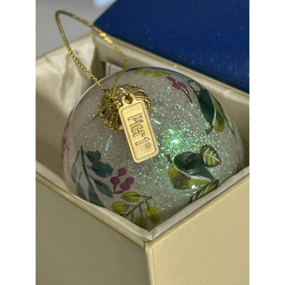 Pier 1 Li Bien - Fa La La Hand Blown Hand Painted Glass Ornament 2017 Pier One